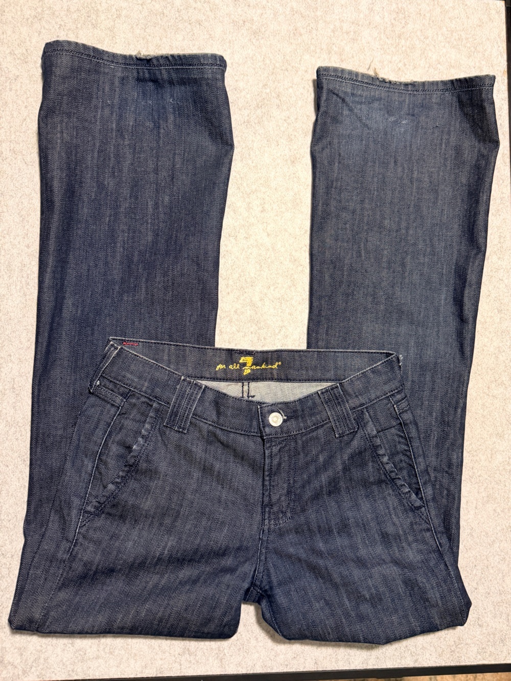 7 For All Mankind Y2K Dark Wash Trouser Flare Jeans Size 26